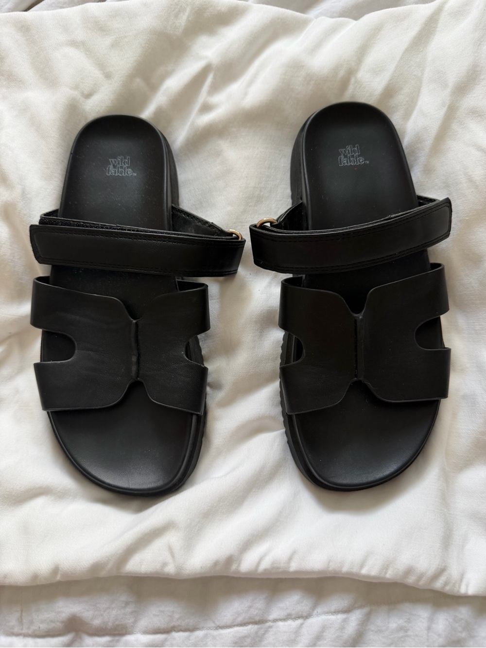 wild fable Black women’s Double-Strap Slide Sandals